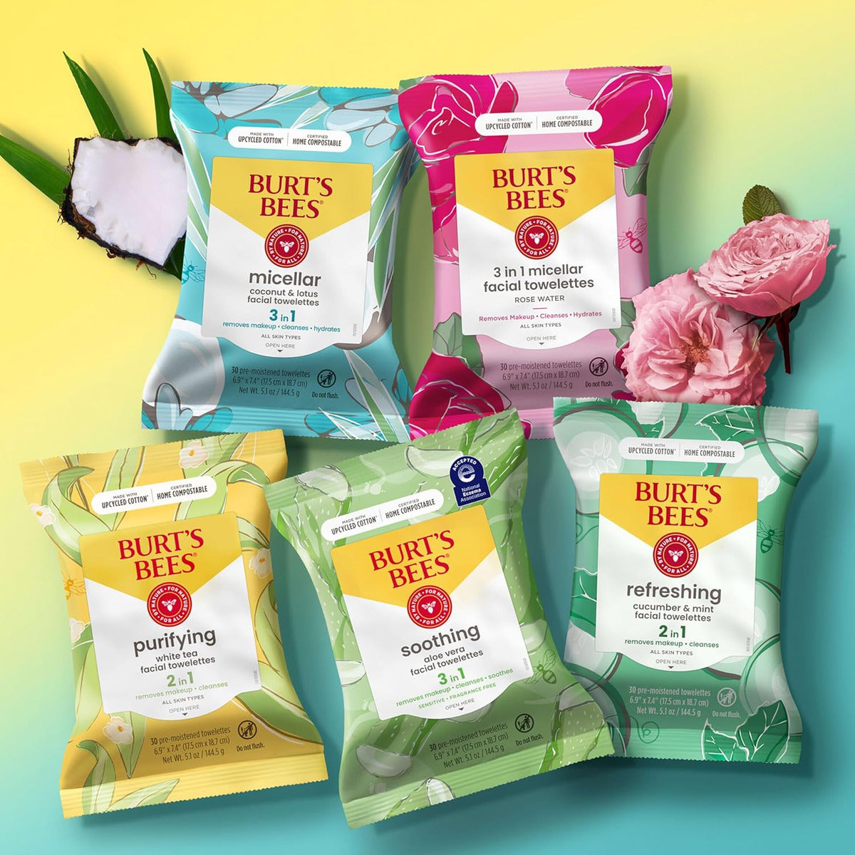 Burt's Bees Toallitas Faciales De Aloe Vera, Para Piel Sensi