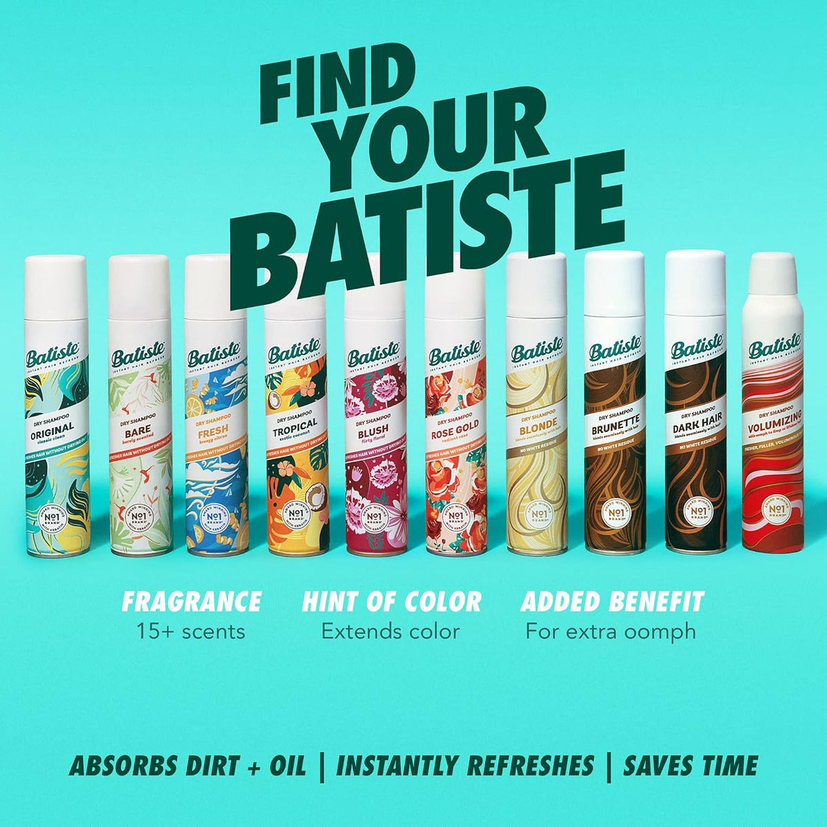Batiste Champú Seco, Fragancia Original De Limpieza Clásica,