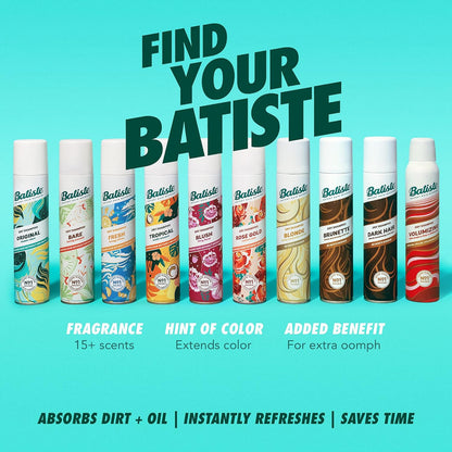 Batiste Champú Seco, Fragancia Original De Limpieza Clásica,