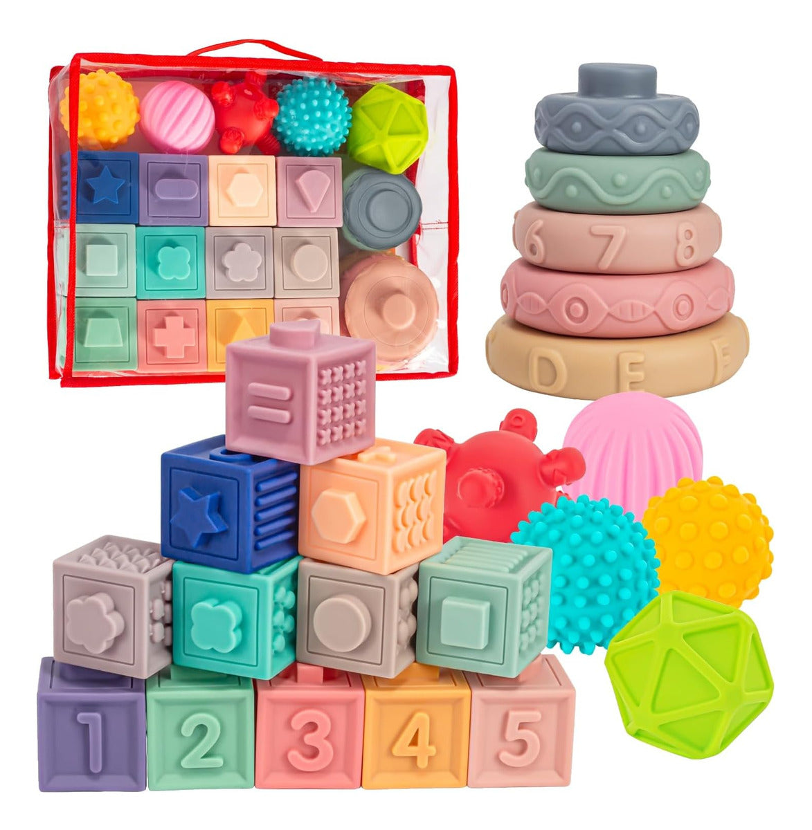Springflower Juguetes Montessori 3 En 1 Para Bebés De 0-3-6-