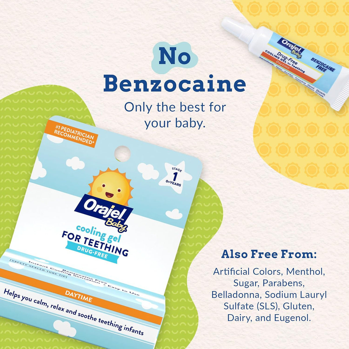Orajel Gel De Enfriamiento Diurno Para Dentición De Bebé, Si