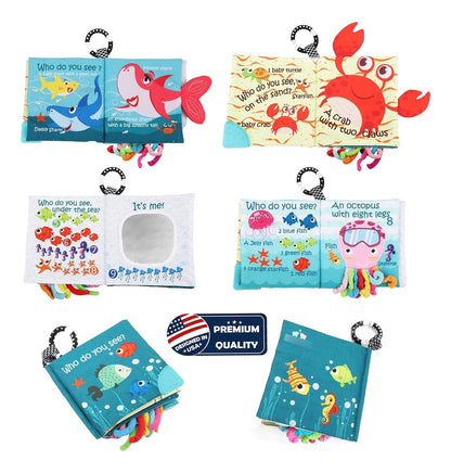 Libros De Pescado Para Bebés, Libros Arrugados De Tela Tácti