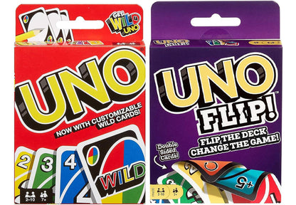 Mattel Juego De Cartas Uno Original Y Uno Flip, Paquete Co