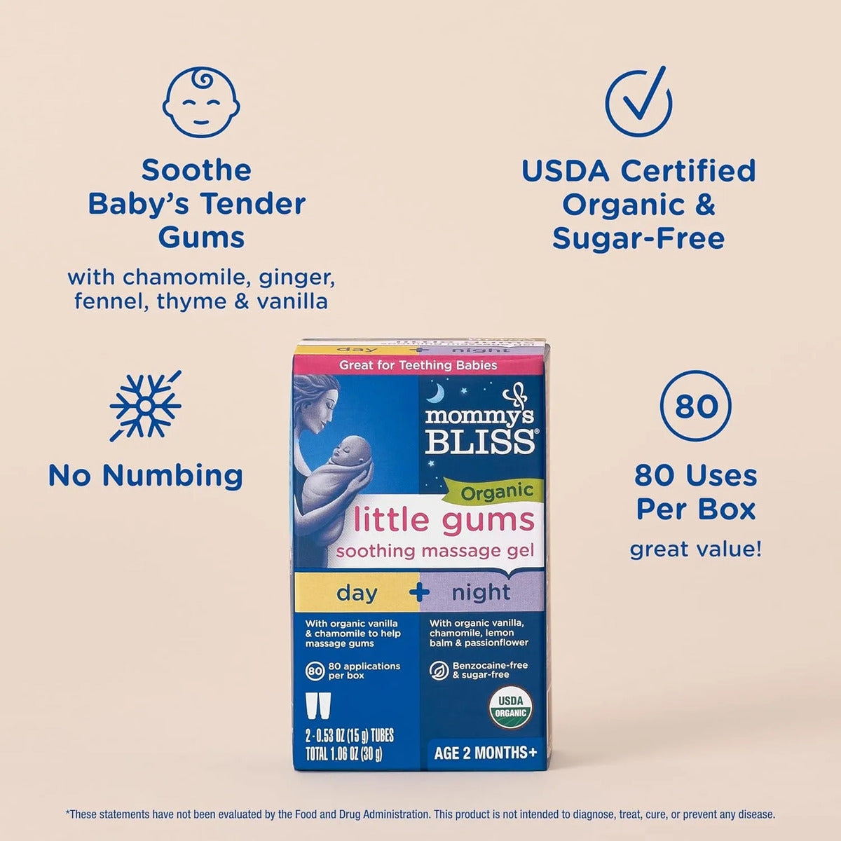 Mommy's Bliss Organic Little Gums - Gel De Masaje Calman