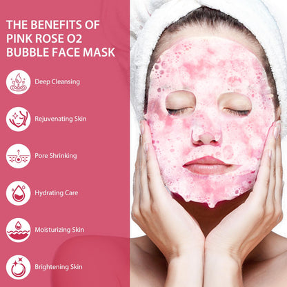 Paquete De 10 Mascarillas Faciales De Burbujas Rosa O2 Para