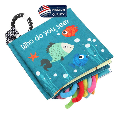 Libros De Pescado Para Bebés, Libros Arrugados De Tela Tácti