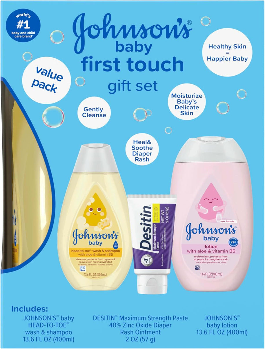 Johnson's First Touch Baby Essentials Set De Regalo Con Gel