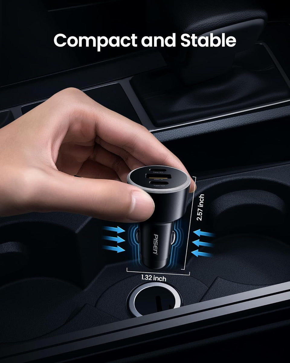 Pisen Cargador De Coche Usb C De 60 W - Adaptador De Cargado