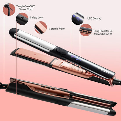 Sokany Plancha De 1 Pulgada Para Cabello Alisadora Y R, Plac
