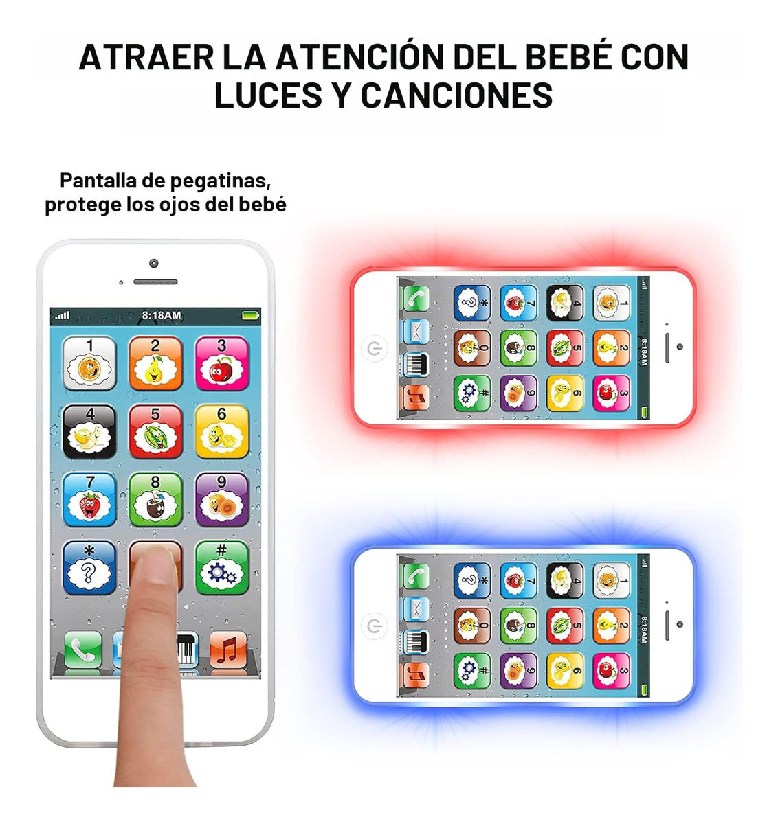 Juguete De Aprendizaje Teléfono Celular De Juego Con 8 Funci