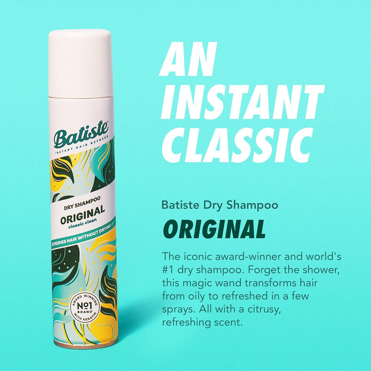 Batiste Champú Seco, Fragancia Original De Limpieza Clásica,