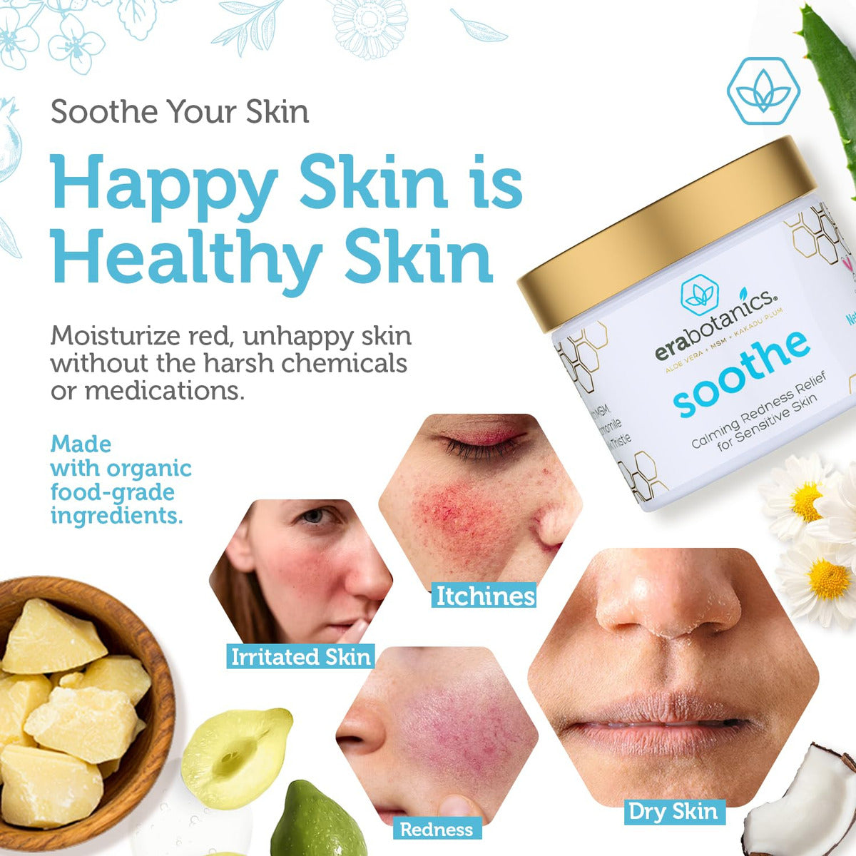 Era Organics Crema Hidratante Para Aliviar El Enrojecimient