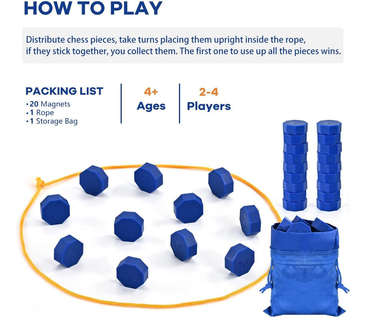 Juego De Ajedrez Magnético Con Piezas De Tamaño Completo, J