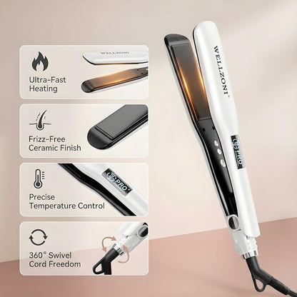 Wellzoni Plancha De Pelo 2 En 1, Plancha Plana De Calentami