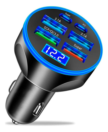 Adaptador De Cargador De Coche Usb C De Múltiples Puertos P