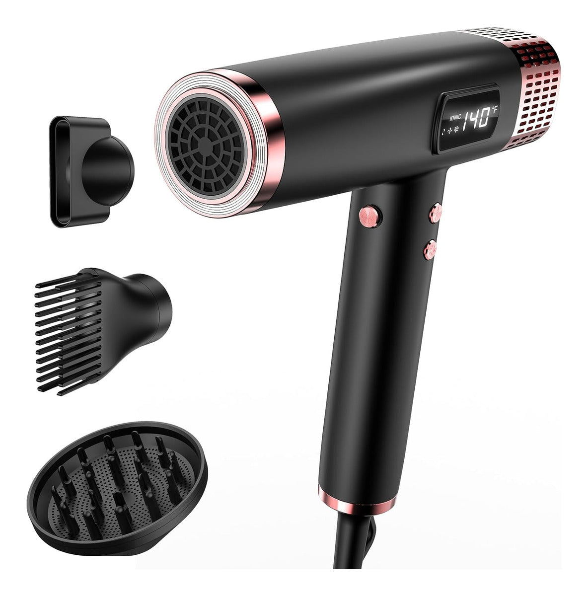 Secador De Pelo Iónico De Doble Voltaje Con Difusor  Secado