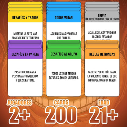 Desafíos Y Tragos  Juego De Cartas Para Adultos | Juegos De