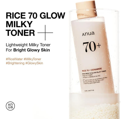 Anua Rice 70 Glow Milky Toner, Para Piel De Vidrio, Agua D