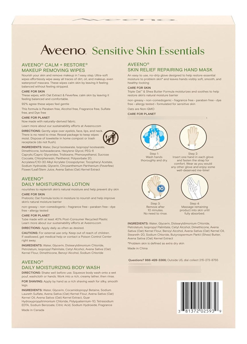 Aveeno Set De Regalo Essentials Para Piel Sensible Con Loció