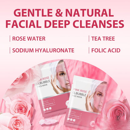 Paquete De 10 Mascarillas Faciales De Burbujas Rosa O2 Para
