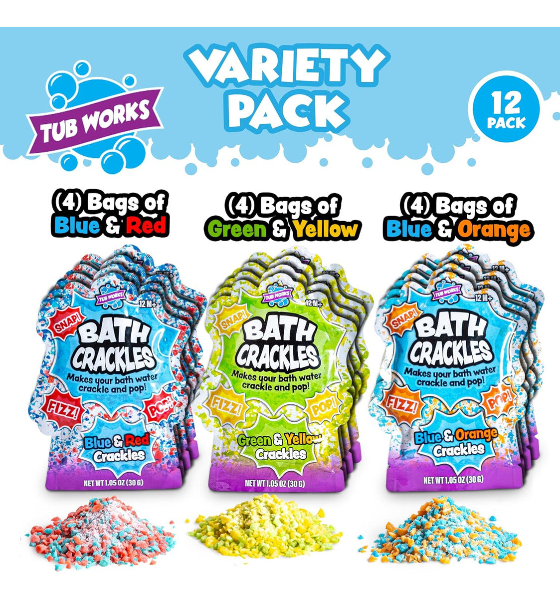 Tub Works Bath Crackles - Juguete De Baño, Paquete Variado D