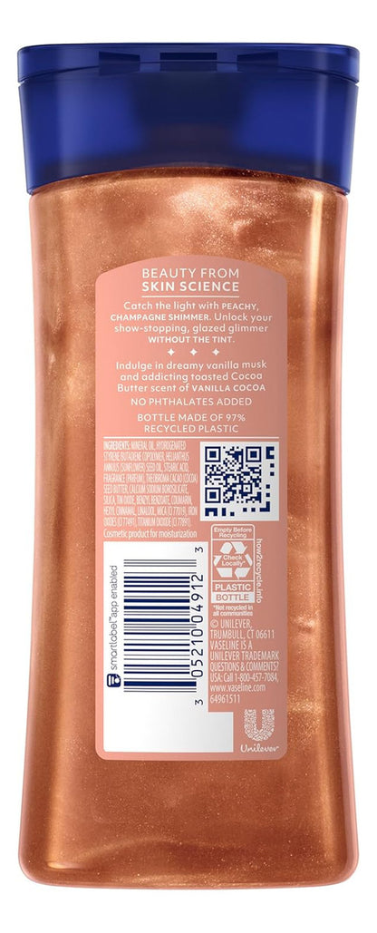 Vaseline Aceite Corporal Brillante Vanilla Cocoa Sunlit Glow Cacao