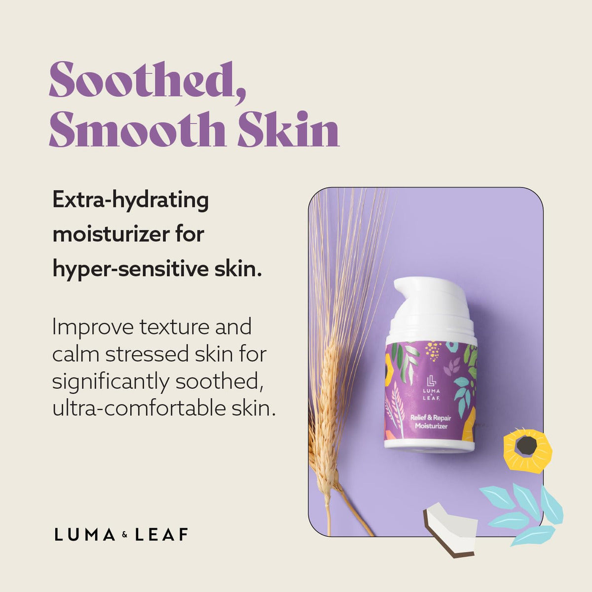 Luma & Leaf Hidratante Facial Para Piel Seca  Crema Facial