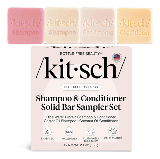 Kitsch Juego De Champú Y Acondicionador, 4 Barras De Muestr