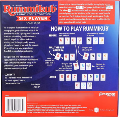 Rummikub Edición Para Seis Jugadores, El Clásico Juego De Fi