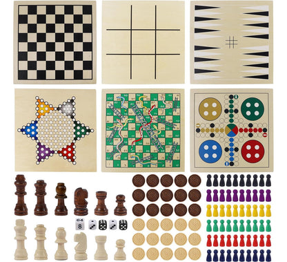 Juegoal Juego De Mesa De Madera 7 En 1 Para Niños Y Adultos,
