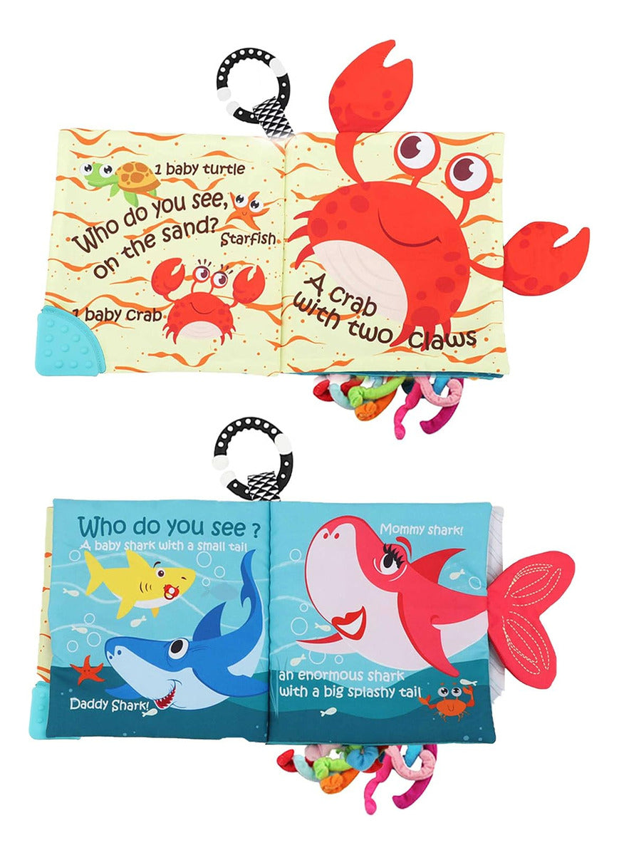 Libros De Pescado Para Bebés, Libros Arrugados De Tela Tácti