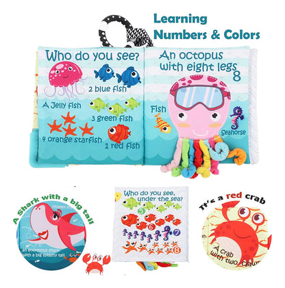 Libros De Pescado Para Bebés, Libros Arrugados De Tela Tácti