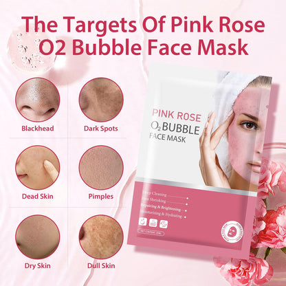 Paquete De 10 Mascarillas Faciales De Burbujas Rosa O2 Para