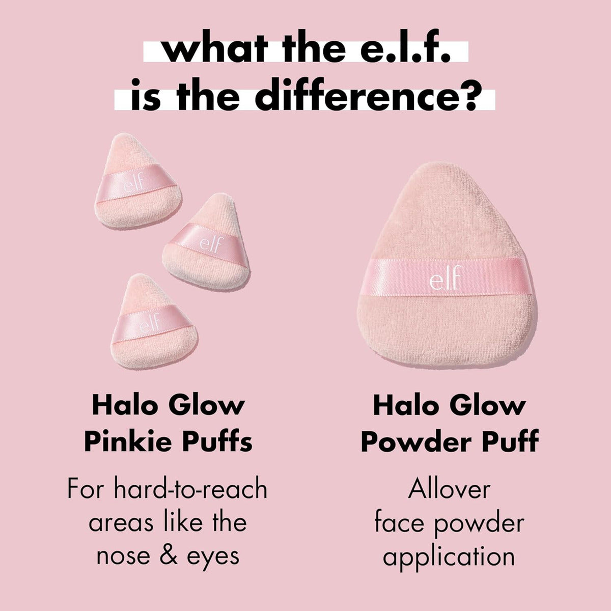 E.l.f. Halo Glow Pinkie Puffs, Tamaño De Un Dedo, Mini Soplo