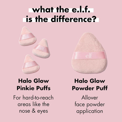 E.l.f. Halo Glow Pinkie Puffs, Tamaño De Un Dedo, Mini Soplo