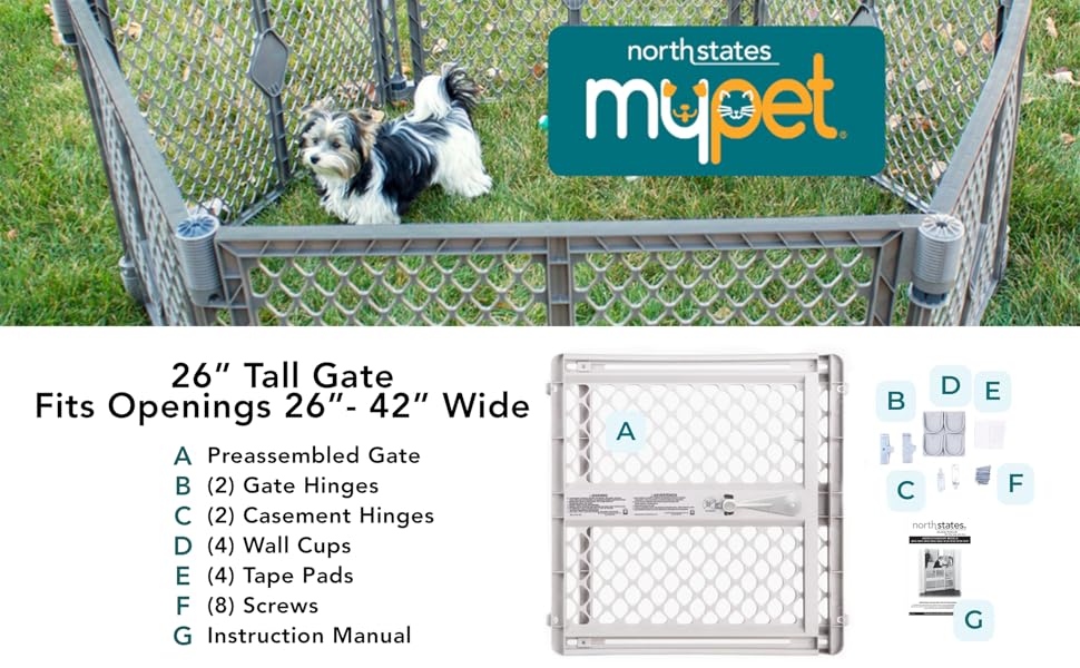 North States - Puerta para mascotas de 5 vías, modelo # 8619