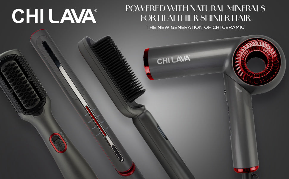 CHI Secador de pelo con motor sin escobillas de lava, diseño plegable, secado más rápido, silencioso, reduce el encrespamiento y mejora el brillo, ajustes de calor y velocidad personalizables