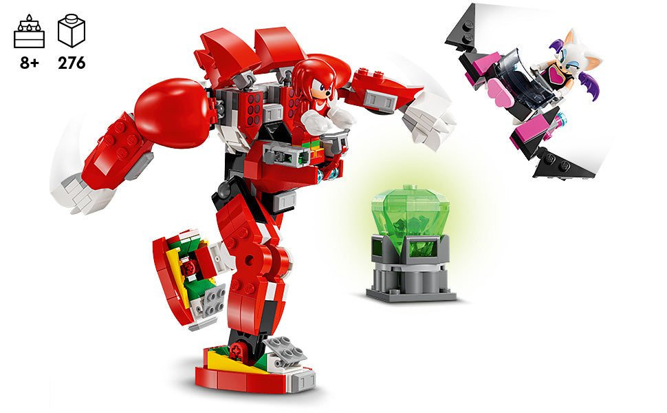 LEGO Sonic The Hedgehog, Set de Construcción de Mech Guardian de Knuckles, Juguete de Sonic para Niños, Figura de Acción de Knuckles Inspirada en Videojuegos con Esmeralda Maestra, Regalo de Juegos