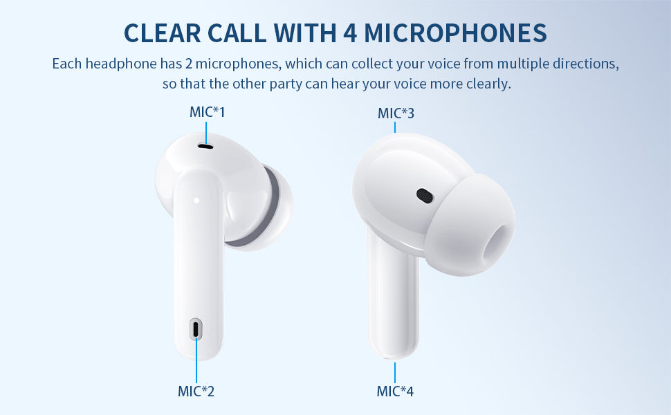 Auriculares inalámbricos A40 Pro, auriculares Bluetooth de 50 horas de reproducción, micrófono integrado con cancelación de ruido con funda de carga, auriculares Bluetooth con sonido estéreo
