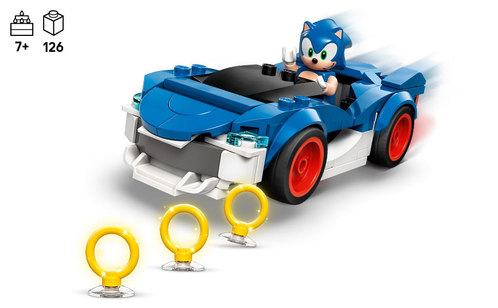 LEGO Sonic The Hedgehog Sonic: Speedster Lightning Race Car Toy para niños y niñas, juego de construcción de juguete con minifigura para niños y jugadores, a partir de 7 años, idea de regalo para