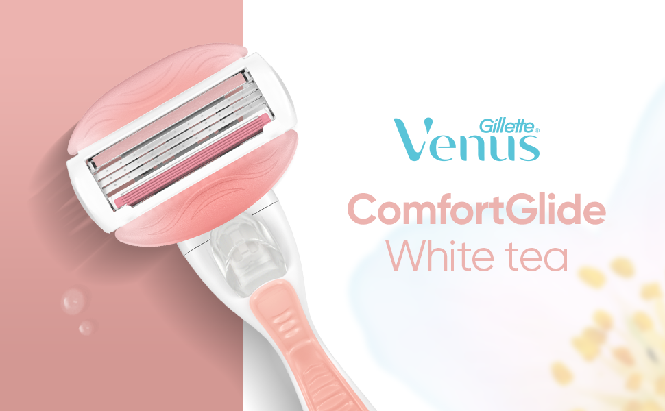 Gillette Venus ComfortGlide White Tea 4 unidades, con Gillette Venus ComfortGlide plus Olay 2 unidades, repuestos de cuchilla de afeitar para mujer