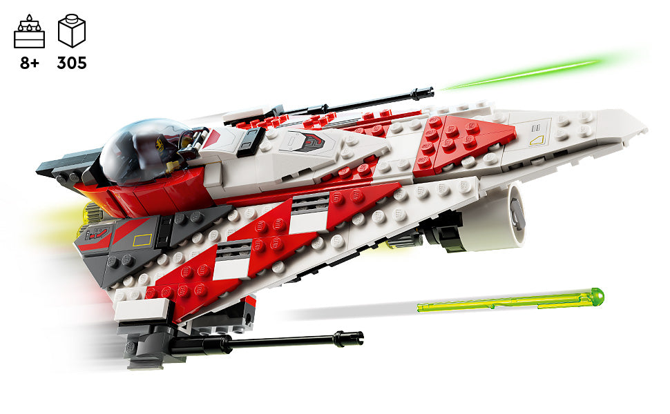 LEGO Star Wars Jedi Bob's Starfighter Vehículo de juguete construible, nave estelar de Star Wars construida con ladrillos con minifigura Jedi Bob, idea de regalo de cumpleaños para niños, niñas o