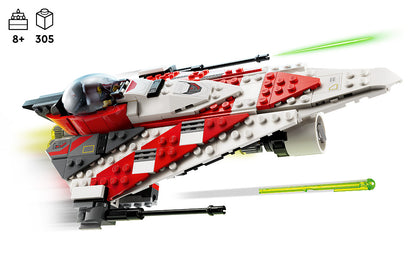 LEGO Star Wars Jedi Bob's Starfighter Vehículo de juguete construible, nave estelar de Star Wars construida con ladrillos con minifigura Jedi Bob, idea de regalo de cumpleaños para niños, niñas o