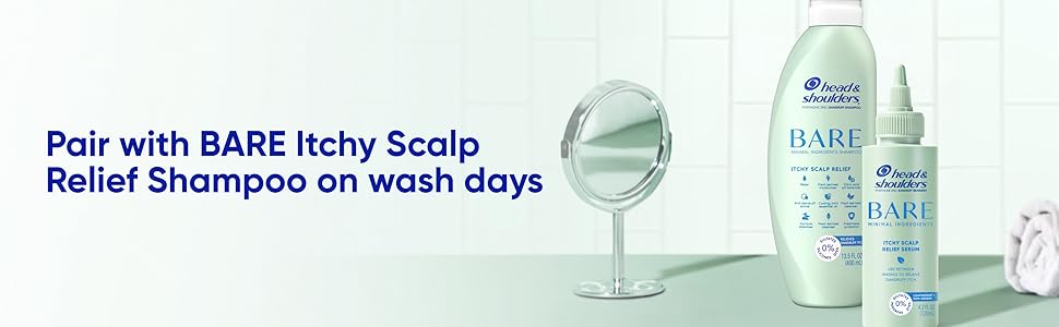 Head & Shoulders Suero anticaspa para aliviar el cuero cabelludo desnudo, 0.1% de piritiona de zinc, para alivio de picazón y comodidad del cuero cabelludo, 4.2 onzas líquidas