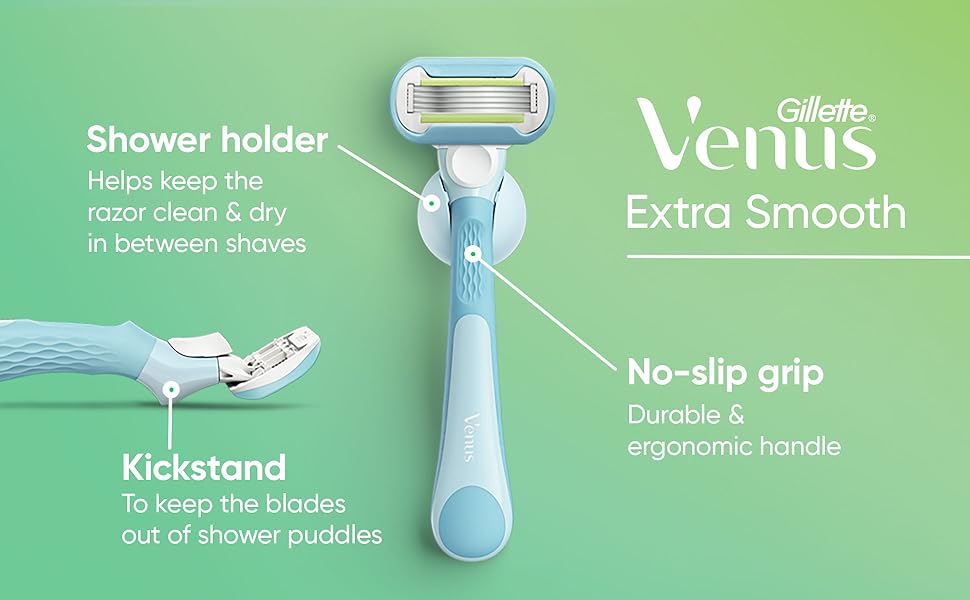 Gillette Venus Recambios de hoja de afeitar para mujer, Venus extra suave, 4 unidades y Venus Deluxe Smooth Sensitive 2 unidades, 6 repuestos totales