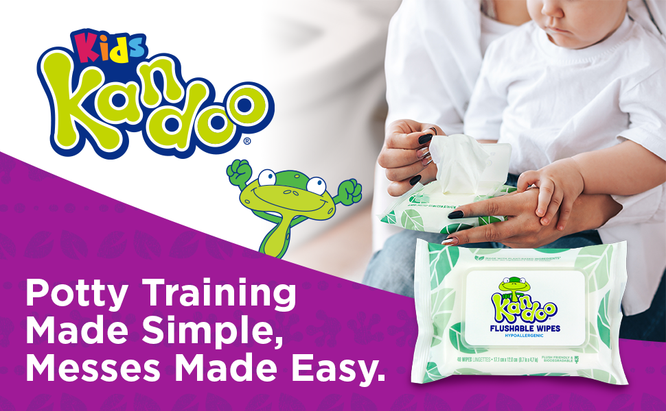 Kandoo Bacinilla enjuagable biodegradable para enseñar a niños y Toallitas húmedas con loción humectante Repuestos, Aroma a melón, 100 unidades (paquete de 6), 814521010055, 6, 6