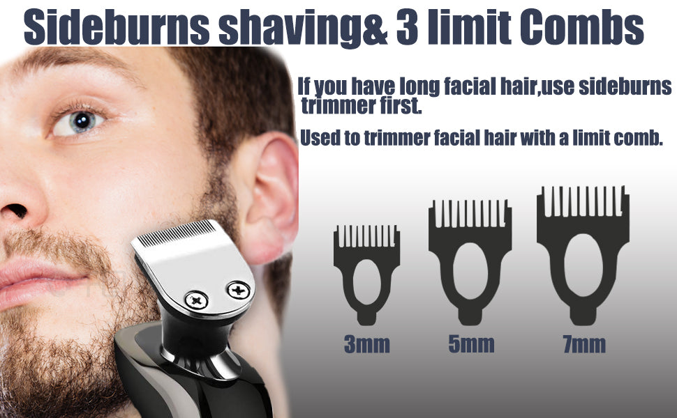 Maquinilla de afeitar eléctrica para hombre, recargable, impermeable, rotativa para afeitar, con recortadora de nariz, patillas, recortadora, cepillo de limpieza facial