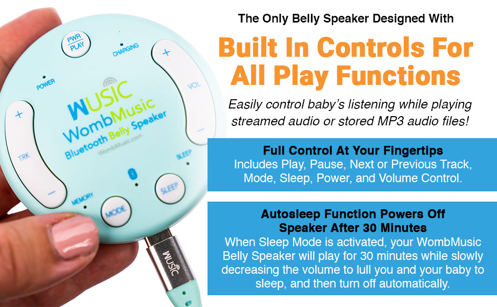 Wusic Audífonos inalámbricos seguros para el vientre – Auriculares Bluetooth para bebé con música materna para la unión, esenciales para el embarazo para madres primerizas, Bluetooth de un solo toque