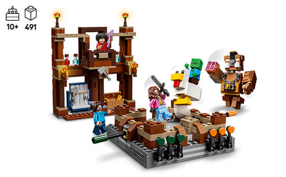 LEGO Minecraft Woodland Mansion Arena de Combate – Juguete de construcción para niños a partir de 10 años – Incluye figuras de Steve, Garrett y Henry Minecraft, además de un jinete de pollo y más