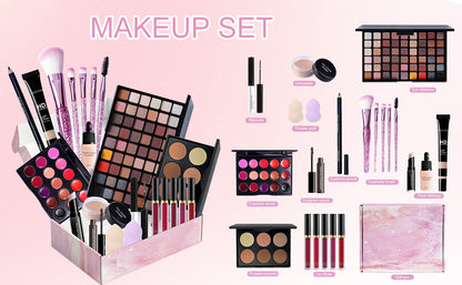 Kit completo de maquillaje para niñas, adolescentes, mujeres, kit de maquillaje para adolescentes, juegos de maquillaje para principiantes, juego de regalo de maquillaje de Navidad, kits de maquillaje